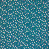 Teal blue jersey fabric with pretty little flower patterns