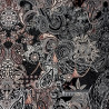 Black paisley cotton jersey fabric