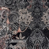 Black paisley cotton jersey fabric