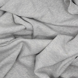 Mottled grey ribbed cotton jersey 2x2