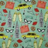 Fashion and New York theme fabric - cotton