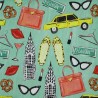 Fashion and New York theme fabric - cotton