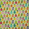 Pale yellow with colorful ananas fabric - cotton